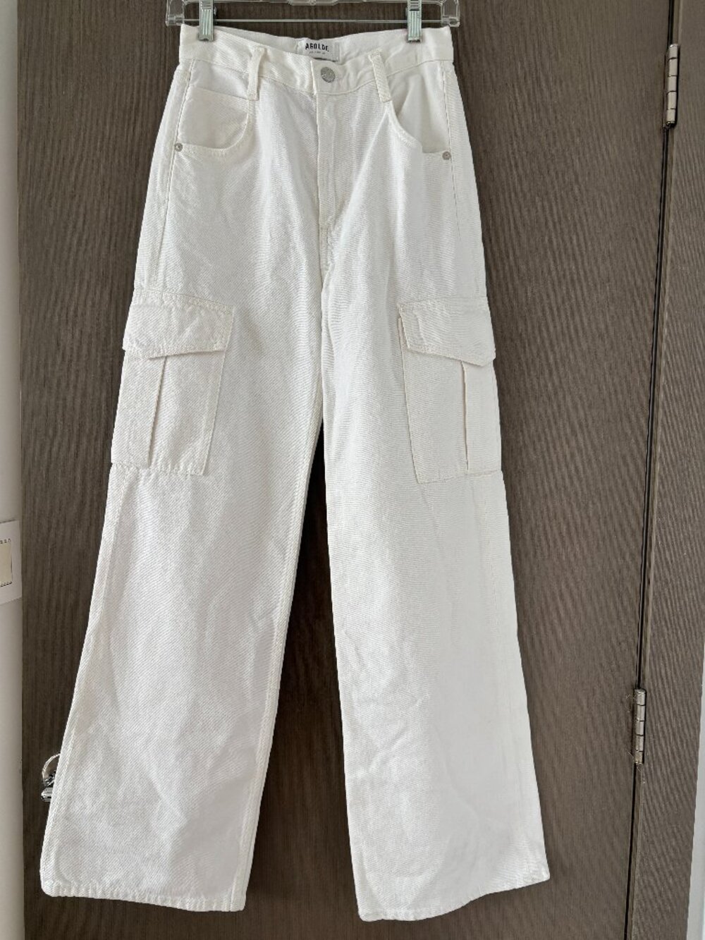 AGOLDE White Cargo Jeans Wide Leg - Size 23